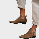 Star | Suede Ankle Boots with Pointed Toe