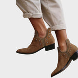 Star | Suede Ankle Boots with Pointed Toe