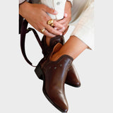 Star | Pointed Leather Ankle Boots