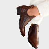 Star | Pointed Leather Ankle Boots