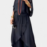 Maravilla – Two-Piece Flowing Set with Loose Top and Asymmetrical Skirt