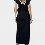 Fabiana Elegant Ruffled Top with Contrast Stitching