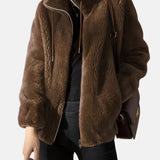 Alya – Soft Fur Jacket with Zipper