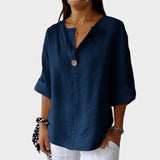 Zamma | Linen Blouse with V-Neck
