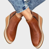 Vina | Leather Ankle Boots with Platform