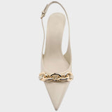 Valéria | Metallic Heels with Chain