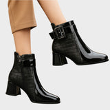 Samara | Leather Ankle Boots with Heel