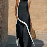 Daniela | Linen Wide-Leg Co-Ord Set with Contrast Trim