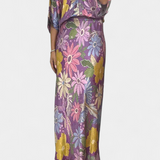 Shae Soft Floral Peplum Blouse and Skirt Set