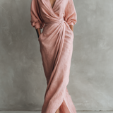 Maxi Linen Dress with V-Neck