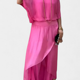 Maravilla – Two-Piece Flowing Set with Loose Top and Asymmetrical Skirt