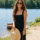 Maxi Dress with Slit and Ruffles