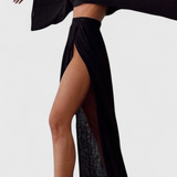 Martha Two-Piece Set with High-Slit Skirt