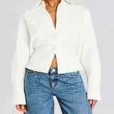 Grace Draped Button-Up Shirt