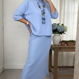 Débora | Knit Set with Ribbed Skirt