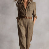 Celia - Checkered Jumpsuit with Sophisticated Details