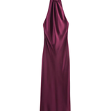 Satin Dress with Open Back