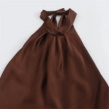 Satin Dress with Open Back