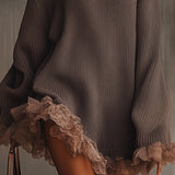Belén | Knitted dress with ruffles — soft, warm, and romantic.