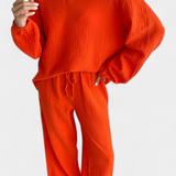 Aya Two-Piece Cotton Set with V-Neck