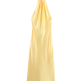 Satin Dress with Open Back