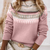 Daphne | Fair Isle Pattern-Yoke Jumper