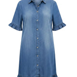 Ruffled Denim Dress