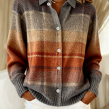 Paola – Striped Knit Cardigan in Warm Tones