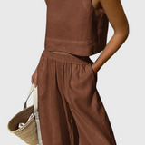 Avelina Minimalist Set in Lightweight Cotton and Linen