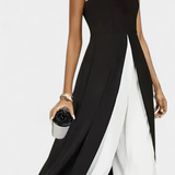 Alicia Elegant Bicolor Sleeveless Set with Wide Pants