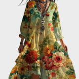 Sophie - Vintage Boho Floral V-Neck Dress