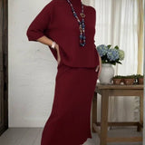Débora | Knit Set with Ribbed Skirt