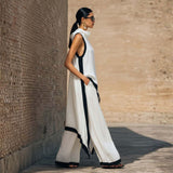 Daniela | Linen Wide-Leg Co-Ord Set with Contrast Trim