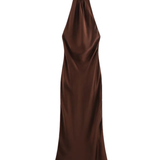 Satin Dress with Open Back