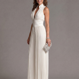 Aitana | Pleated Halter-Neck Jumpsuit with Defined Waist