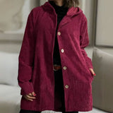 Adriana | Casual Velvet Hooded Jacket for the Fall Season