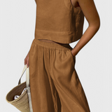 Avelina Minimalist Set in Lightweight Cotton and Linen