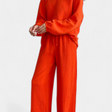 Aya Two-Piece Cotton Set with V-Neck