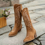 Valentina - Cowboy Boots with Stable and Comfortable Block Heel