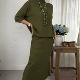 Débora | Knit Set with Ribbed Skirt