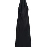 Satin Dress with Open Back