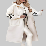 Elena | Women's Jacket with Knitted Sleeves and Hood