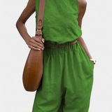Portia Cotton and Linen Set with Side Openings