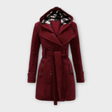 Carmen - Elegant coat with hood and belt