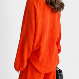 Aya Two-Piece Cotton Set with V-Neck