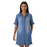 Ruffled Denim Dress