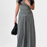 Ruslana Comfortable Two-Piece Set with Cross V-Neck