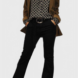 Jemima Button-Up Blouse with Geometric Print