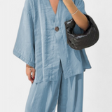 Eli Oversized Set with V-Neck Top and Straight Pants