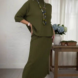 Débora | Knit Set with Ribbed Skirt